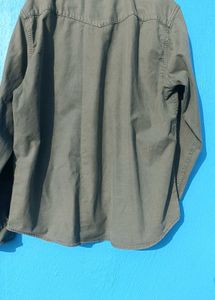 Men's Classic Olive Green Casual Shirt