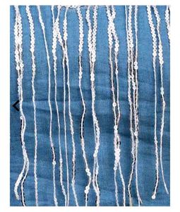 shein Denim Beaded Fringe Tube Top