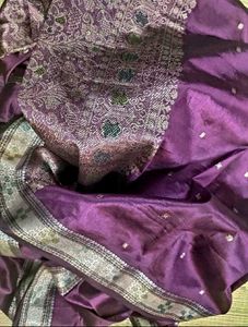 purple colour silk saree