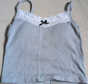 Combo: Savana Press-On Nails And Grey Camisole