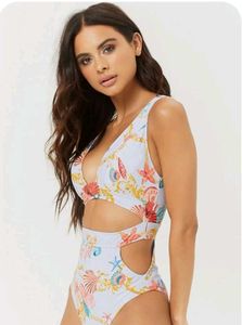 Seashell Print One-Piece Swimsuit