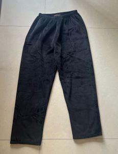 Faux Fur Black Velvet Lounge Pants 👖✨