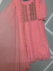 Embroidered Pink Kurta