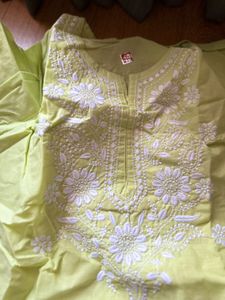 Lime Green Chikankari Kurta