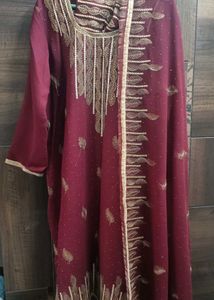 Elegant Maroon Embroidered Salwar Kameez