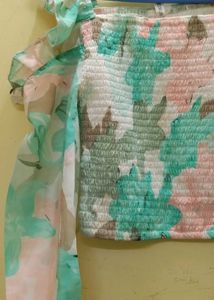 Boho Floral Smocked Crop Top