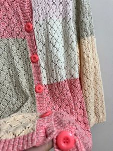 Pastel Colorblock Knitted Cardigan