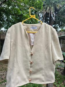 Elegant Beige Textured Blouse