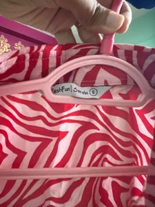 Vibrant Red Zebra Print Button-Up Shirt