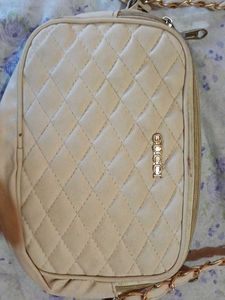 Quilted Cream Crossbody Bag