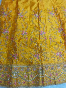 Yellow Embroidered Lehenga Set For wedding