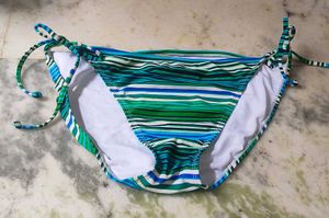 Striped Tie-Side Bikini Bottoms