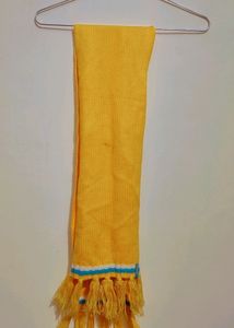 Yellow Winter Shrug Cap Muffler Set For Baby Girl