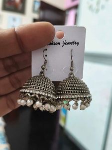 Ethnic Jhumka Earrings with Pearls