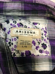 Purple Plaid Button-Up Shirt