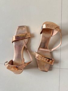 Rose Gold Block Heel Sandals