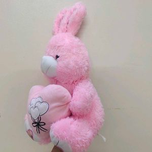pink buny with a big heart