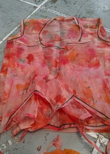 Floral Print organza silk lehenga suit