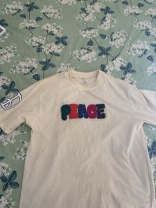 Cream Peace Graphic T-Shirt