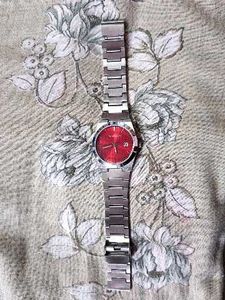 Stylish Red Dial Watch
