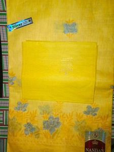Yellow cotton(sutti) saree