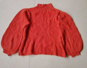 Chic Orange Knitted Sweater