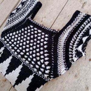 Unique Black &amp; White Crochet Top