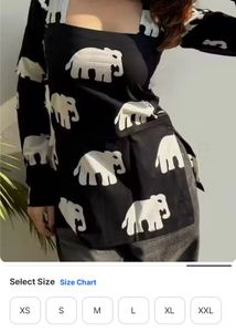 evara Cute Elephant Print Long Sleeve Top