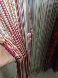 Sheer Decorative Curtain With Beads