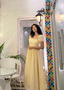 Gingham Yellow Maxi Dress