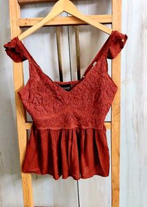 Chic Burnout Peplum Top size-30