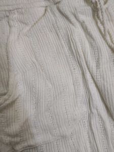 New White cotton Blend Pants