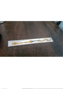 Customized Gold Chain Bracelet with Black Accent