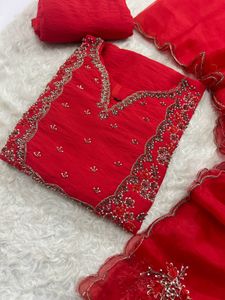 Stunning Red Embellished Lehenga Choli