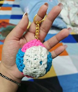 Handmade Crochet Ball Keychain