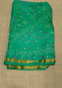 Green Bandhani Saree