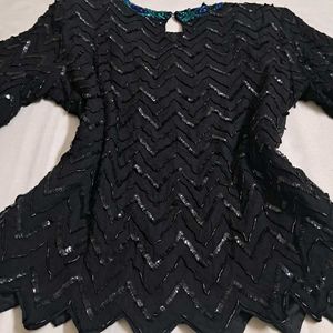 Y2k Vintage Embellished Black Chatpata Desi Top