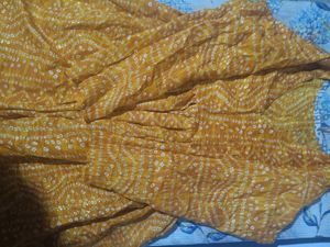 Yellow Printed Kurta