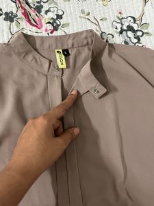 Pretty mauve Chinese Collar Shirt