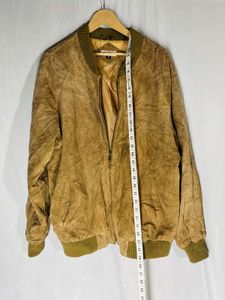 Vintage Suede Bomber Jacket