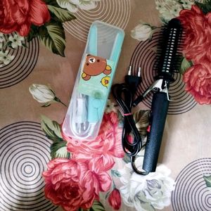 Combo Of Mini Hair Straightener And Curler