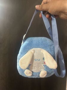 Cute Blue Plush Cartoon Crossbody Bag