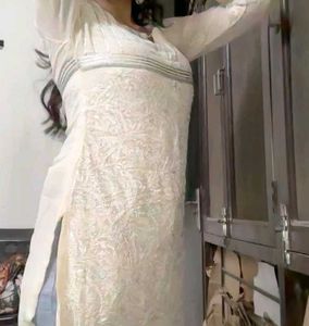 y2k Off-White Chikankari Kurta