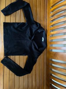 SOULED STORE  Black RIBBED Long Sleeve Top
