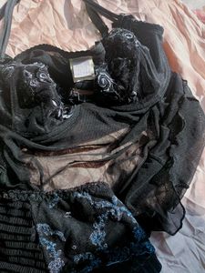 Elegant Black Lace Camisole &amp; Panty Set