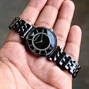 Emporio Armani Black Ladies Watch PREMIUM QUALITY