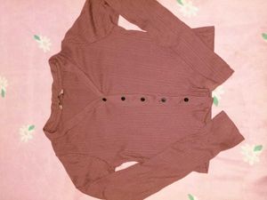 Chic Rose Ribbed Cardigan