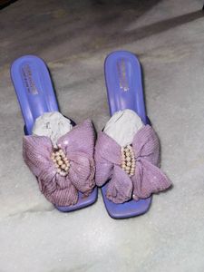 Chic Lavender Bow Sandals
