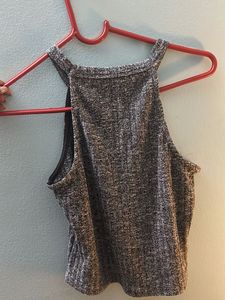 Stylish Grey Heathered Halter Top
