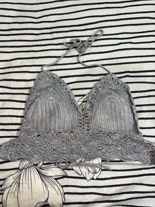 Crochet Halter Neck Bra Top